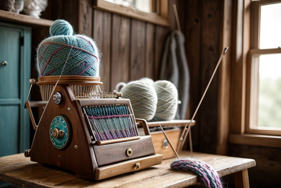 Ein Haufen Wollsalat auf der Strickmaschine – der typische Frustmoment für Anfänger.