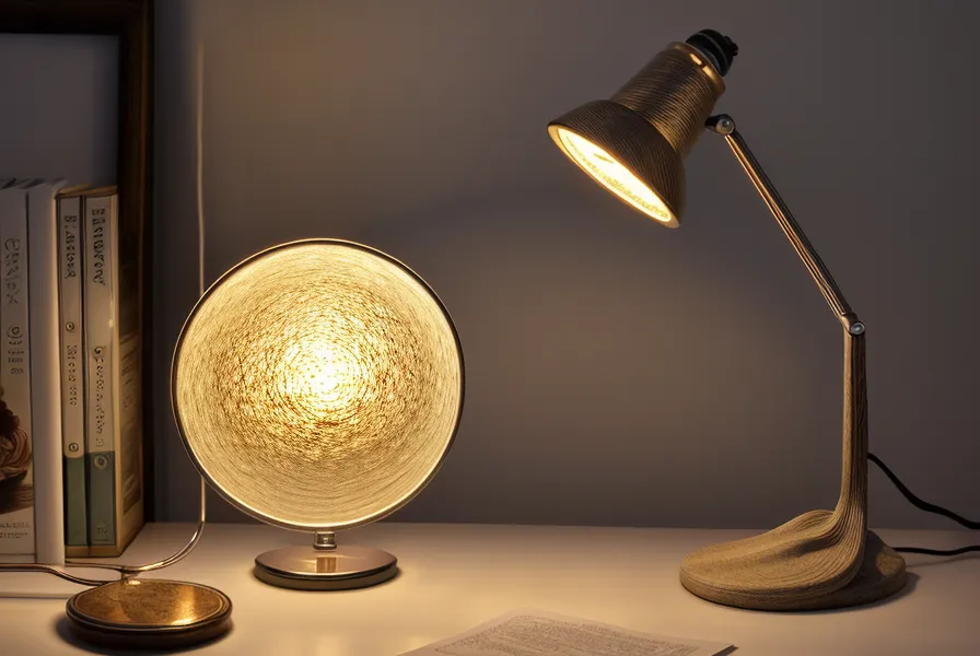 Eine Lupenlampe beleuchtet die Strickmaschine für präzises Arbeiten bei Sehschwäche.