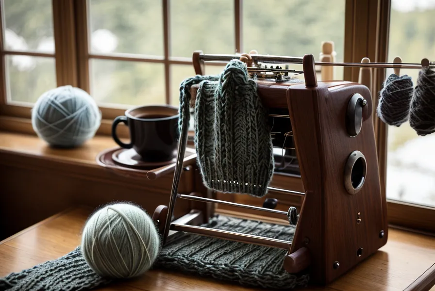 Verhedderte Wolle nach einem misslungenen Rundhalsausschnitt an der Strickmaschine